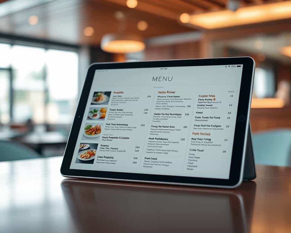 UX design for digital menus