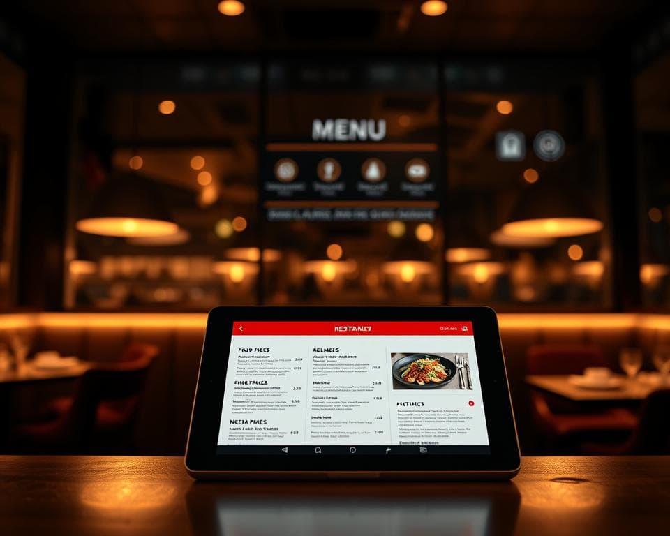 UX design for digital menus